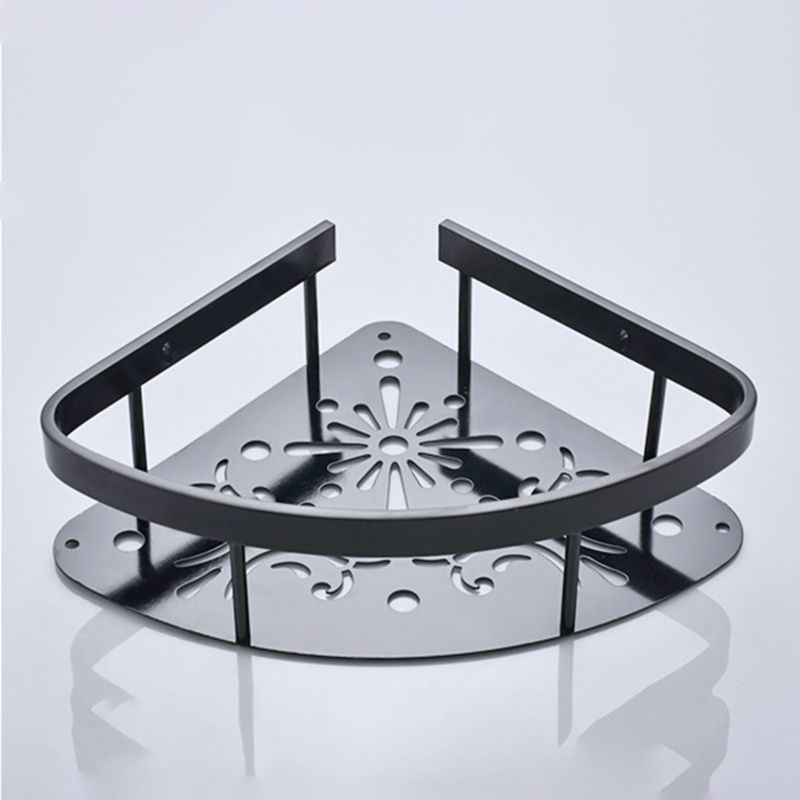 Skorter | Contemporary 8-piece Bathroom Accessory Set Matte Black Bathroom Shelf/Paper Holder/Towel Hook