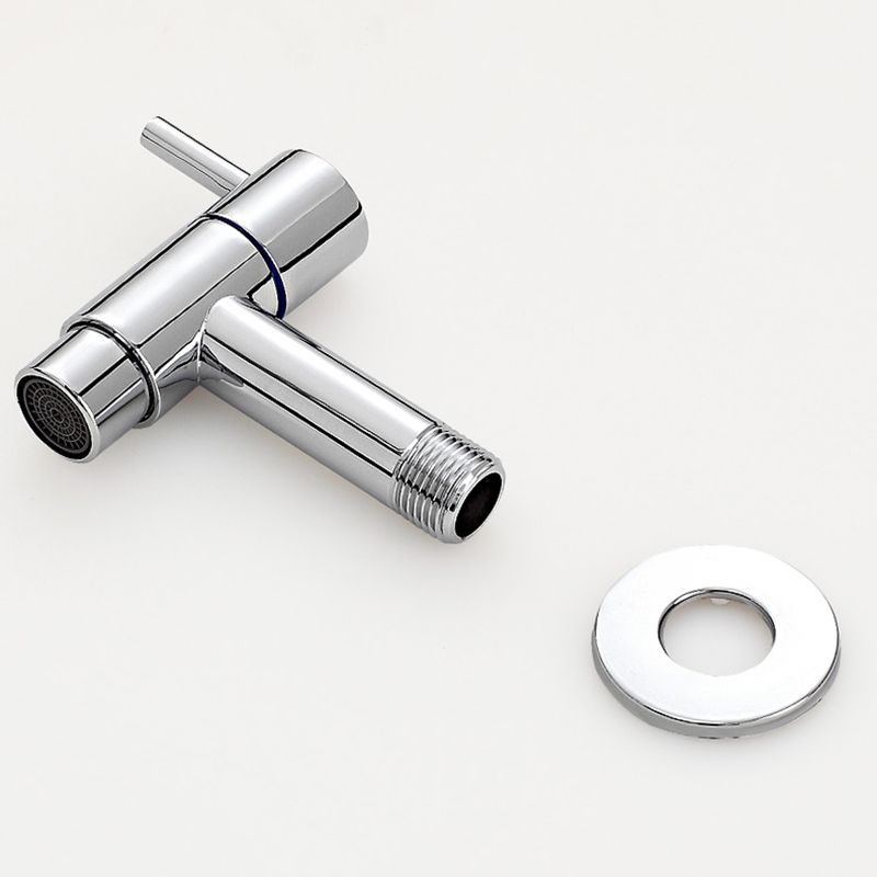 Skorter | Contemporary Wall-Mounted Bathroom Faucet Single Hole Low Arc Solid Brass Circular Faucet