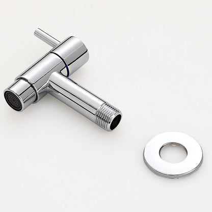 Skorter | Contemporary Wall-Mounted Bathroom Faucet Single Hole Low Arc Solid Brass Circular Faucet