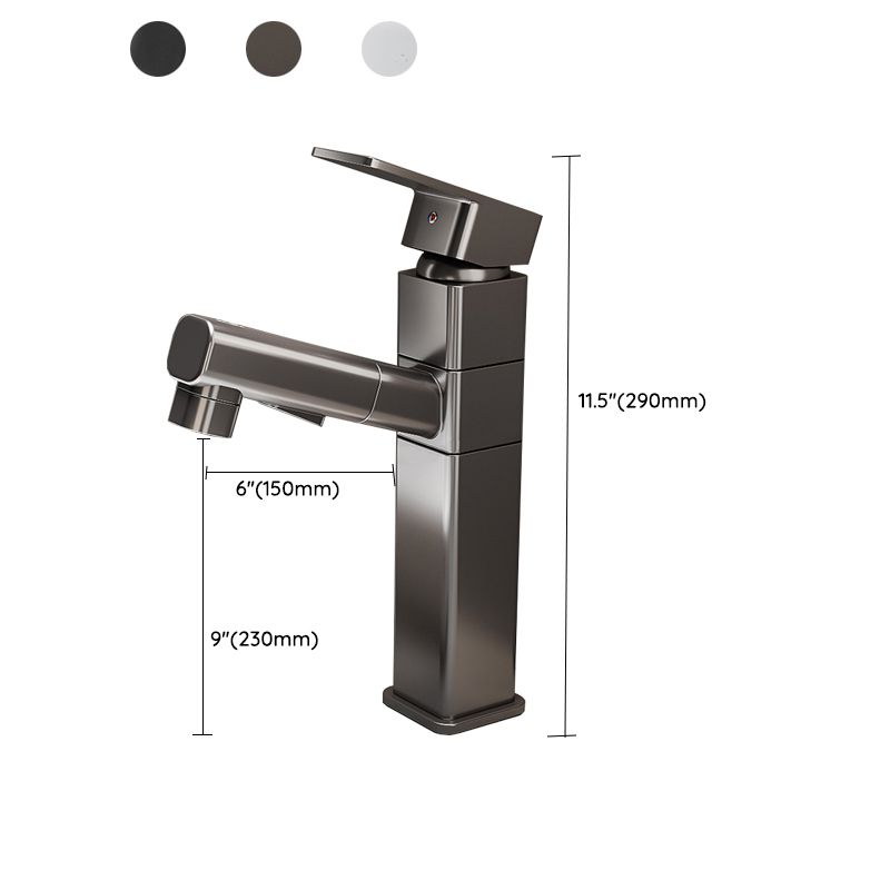 Skorter | Bathroom Vessel Faucet Swivel Spout Single Handle Faucet with Pull-Out Spray Head
