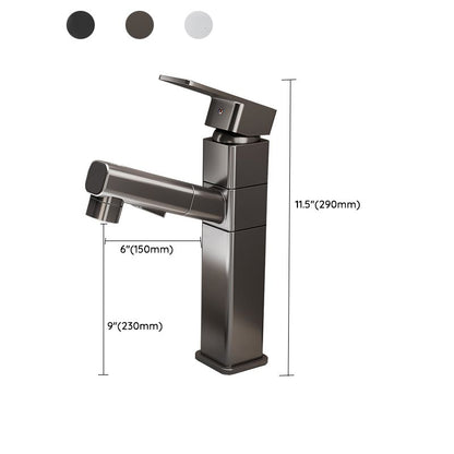 Skorter | Bathroom Vessel Faucet Swivel Spout Single Handle Faucet with Pull-Out Spray Head
