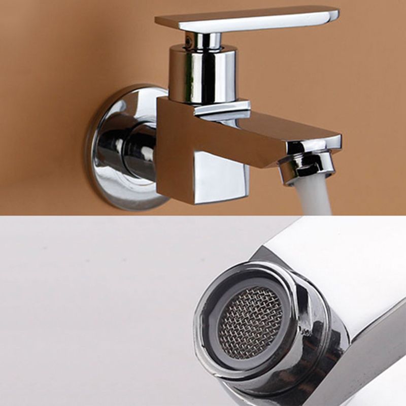 Skorter | Contemporary Wall Mounted Bathroom Faucet Lever Handles Solid Brass Faucet