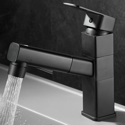 Skorter | Bathroom faucet with pull-out lever handle single-hole sink faucet