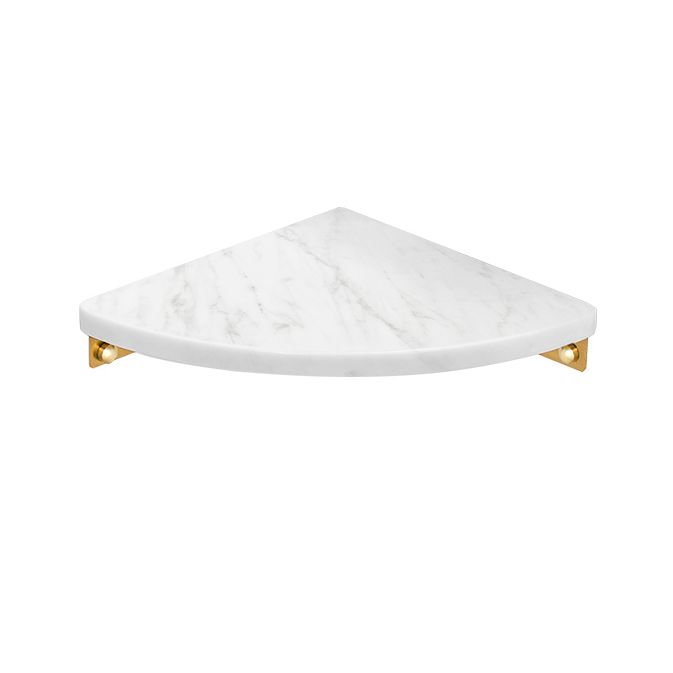 Skorter | 2-piece Bathroom Hardware Set Metal and Marble Bathroom Shelf Set