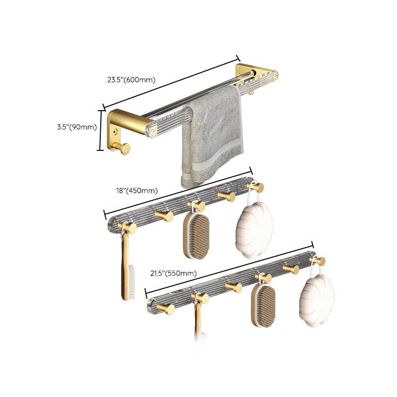 Skorter | 6-piece bathroom accessory set made of gold-colored metal bathroom hardware set
