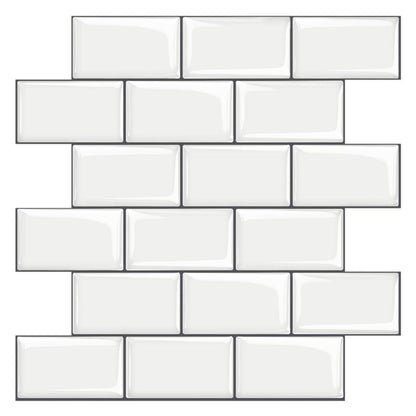 Skorter | 12"x 12" Resin Mosaic Tiles Square Self-adhesive Tiles for Backsplash & Wall Tile