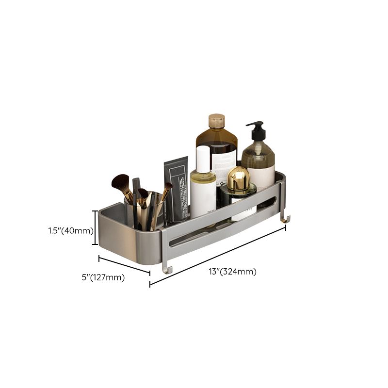 Skorter | Contemporary Aluminum Bathroom Accessory Set Grey Bath Shelf