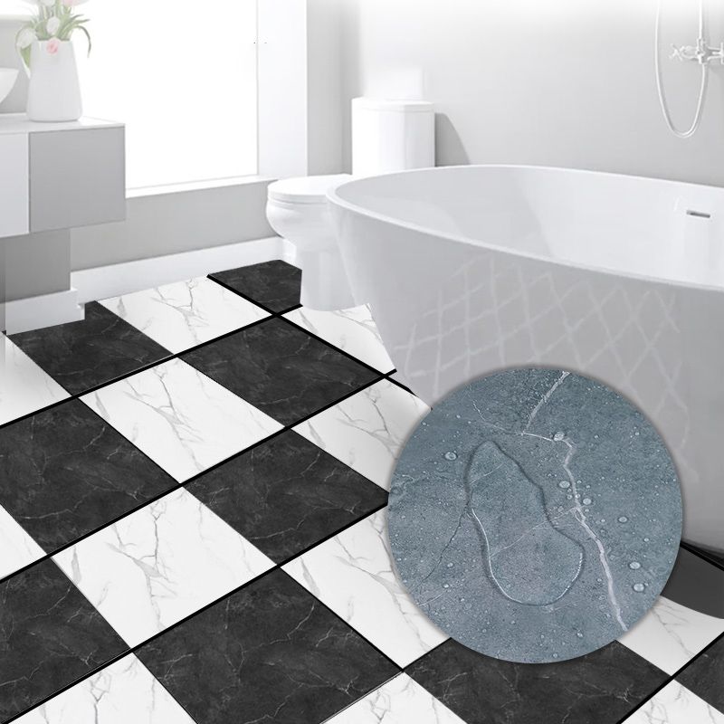 Skorter | Modern PVC Peel and Stick Tile Floor Marble Look Mold Resistant Vinyl Tiles