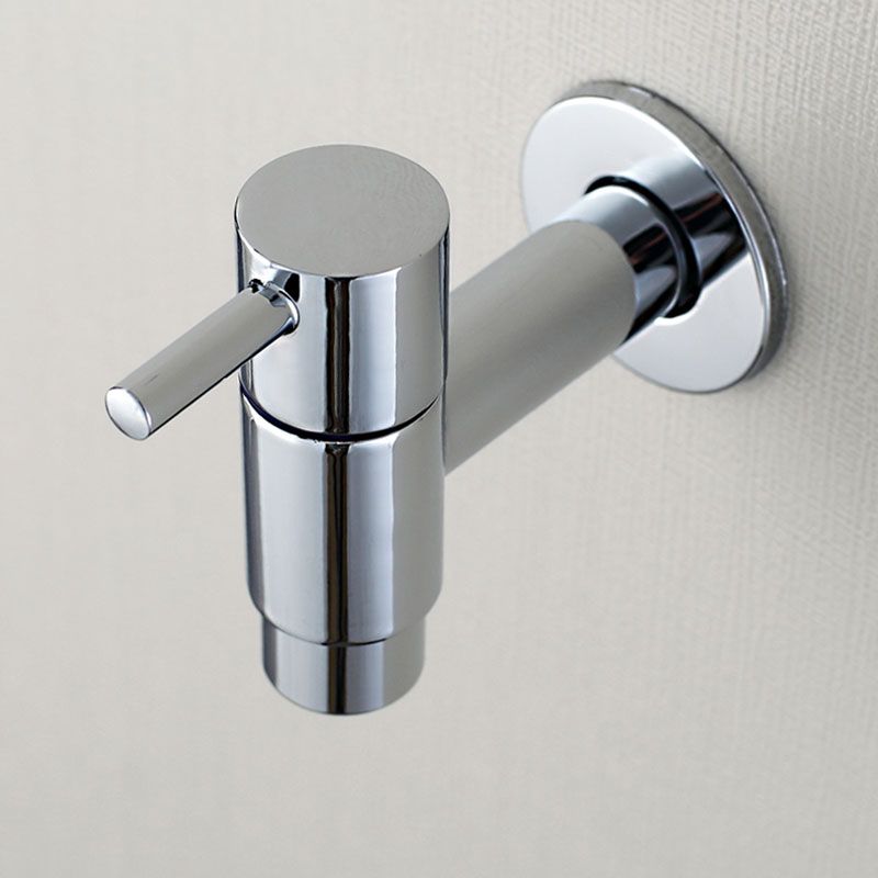 Skorter | Contemporary Wall-Mounted Bathroom Faucet Single Hole Low Arc Solid Brass Circular Faucet