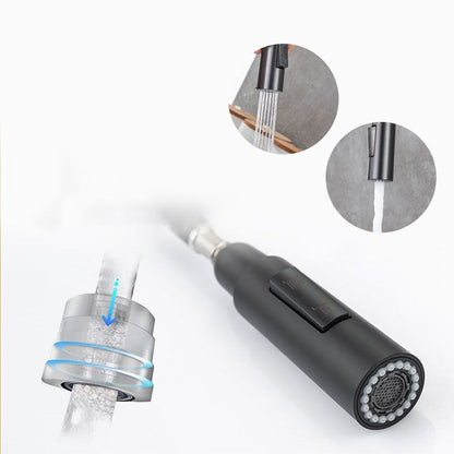 Skorter | Goose Neck Kitchen Sink Faucet Three-Way Flow with Pull-Down Spray Head