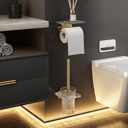 Skorter | 6-piece bathroom accessory set made of gold-colored metal bathroom hardware set