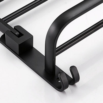 Skorter | Contemporary 8-piece Bathroom Accessory Set Matte Black Bathroom Shelf/Paper Holder/Towel Hook