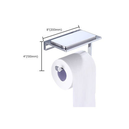 Skorter | Chrome brass modern bathroom accessory set with towel bar/ ring/ paper holder & bathrobe hook