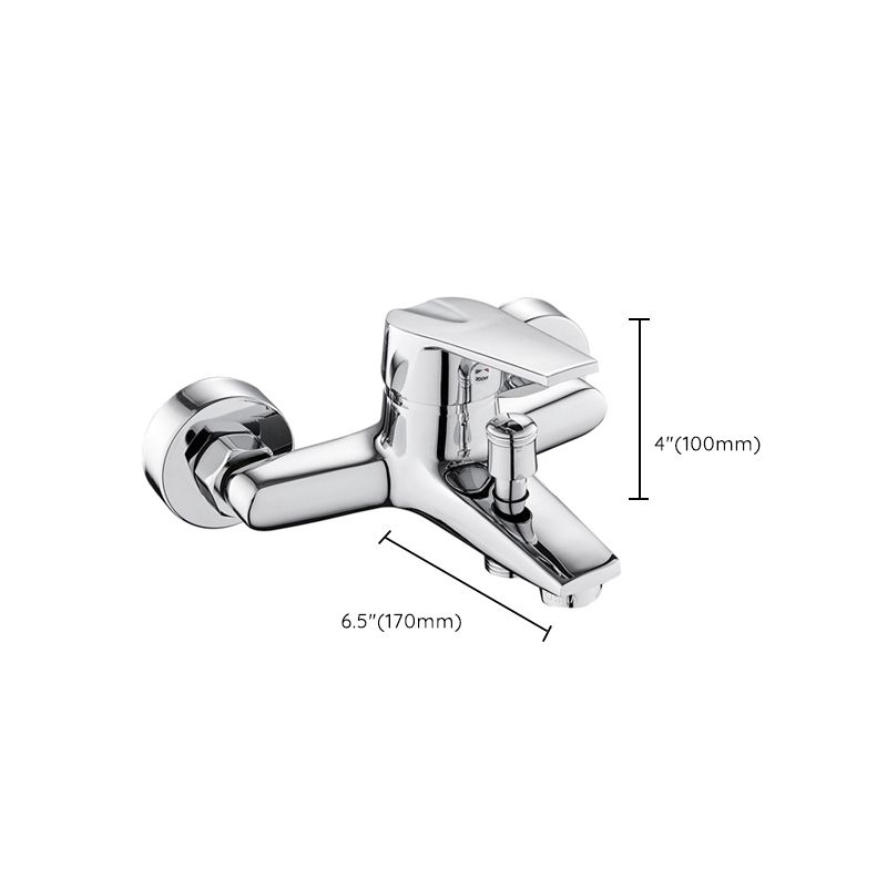 Skorter | Contemporary Wall Mounted Bathroom Faucet Lever Handles 2-Hole Faucet Brass Faucet