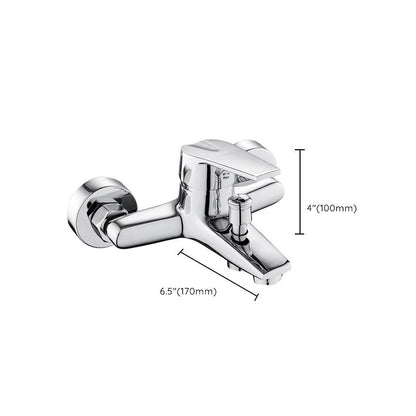 Skorter | Contemporary Wall Mounted Bathroom Faucet Lever Handles 2-Hole Faucet Brass Faucet