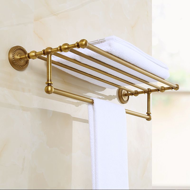 Skorter | Brass Traditional Bathroom Accessory Set Vintage Bronze Bathroom Shelf/Towel Holder/Bathrobe Hook
