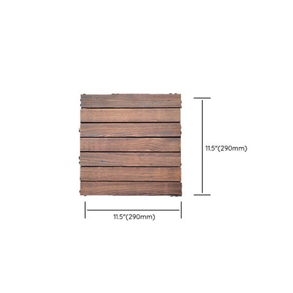 Skorter | 7-Slat Square Wooden Terrace Tiles Click Installation Outdoor Floor Tiles