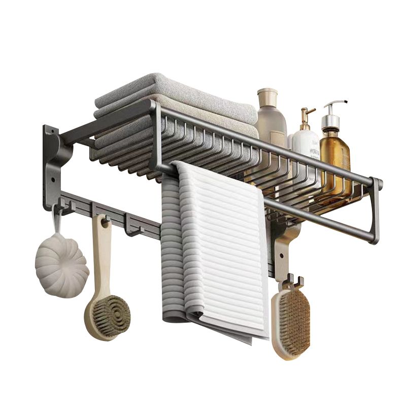 Skorter | Matt gray bathroom accessory set bathroom shelf/towel holder & paper holder included