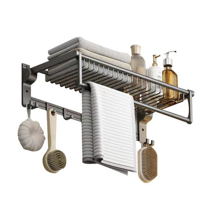 Skorter | Matt gray bathroom accessory set bathroom shelf/towel holder & paper holder included