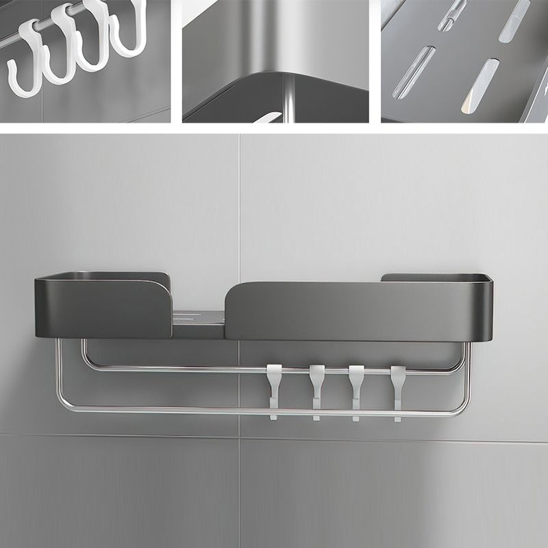 Skorter | 3-piece modern bathroom hardware set aluminum bathroom shelf in gray