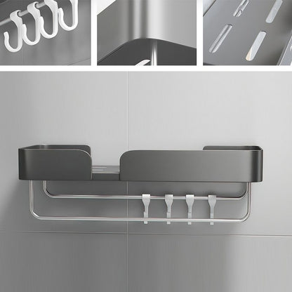 Skorter | 3-piece modern bathroom hardware set aluminum bathroom shelf in gray