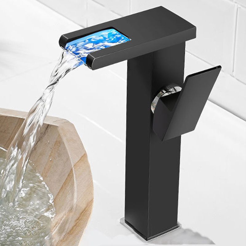 Skorter | Modern Faucet for Sink Brass Lever Handles LED Waterfall Sink Faucet