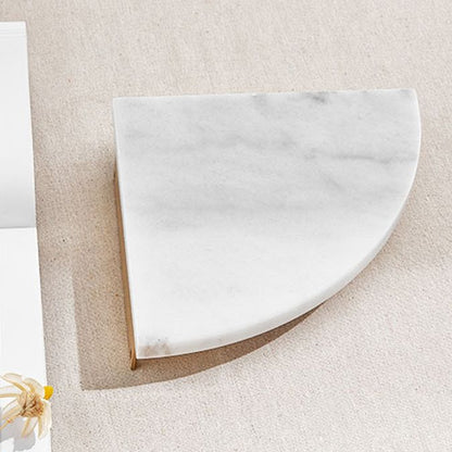 Skorter | 2-piece marble bathroom shelf brass bathroom accessory set in white/green