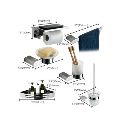 Skorter | Contemporary bathroom accessories single item or in set in silver