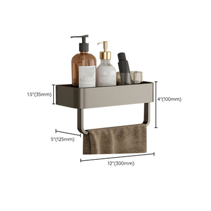 Skorter | Contemporary Aluminum Bathroom Accessory Set Gray Bath Shelf