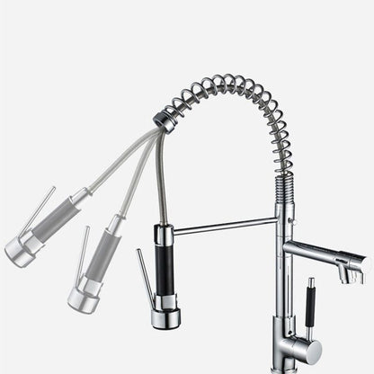 Skorter | Glam Basin faucet Brass lever fittings Spring neck three-way outlet Bathroom sink faucet