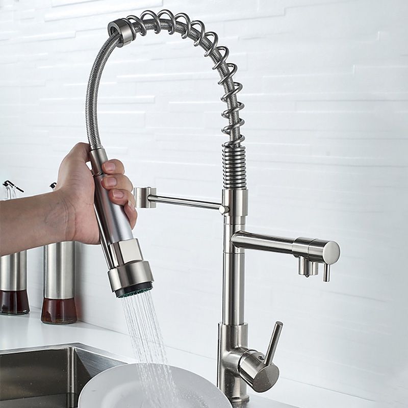 Skorter | Glam Basin faucet Brass lever fittings Spring neck three-way outlet Bathroom sink faucet
