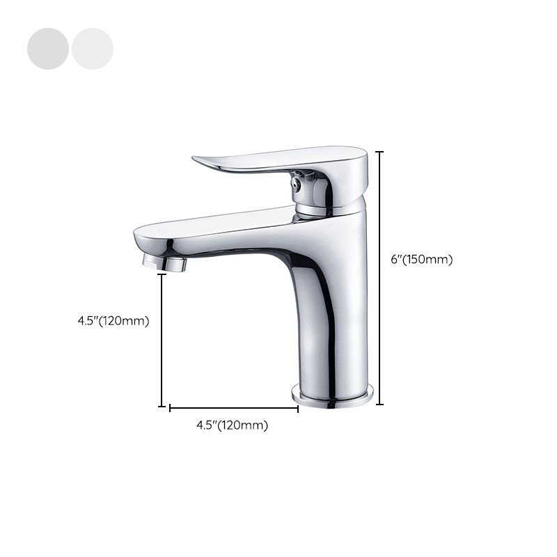 Skorter | Basic Metal Washbasin Faucet Silver Bathroom Faucet with Lever Handle