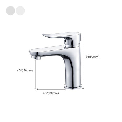Skorter | Basic Metal Washbasin Faucet Silver Bathroom Faucet with Lever Handle