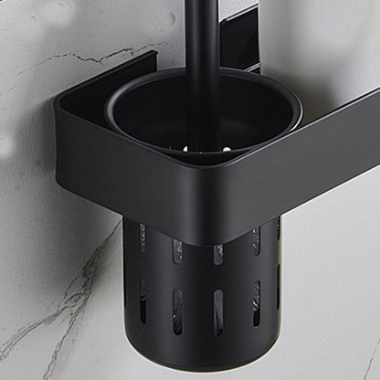 Skorter | 7-piece Bathroom Hardware Set Matte Black/Grey with Bath Shelf/Towel Holder/Bath Towel Hook