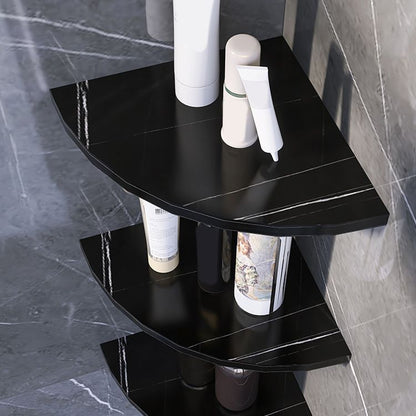 Skorter | 3-piece modern bathroom accessory set marble and metal bathroom shelf