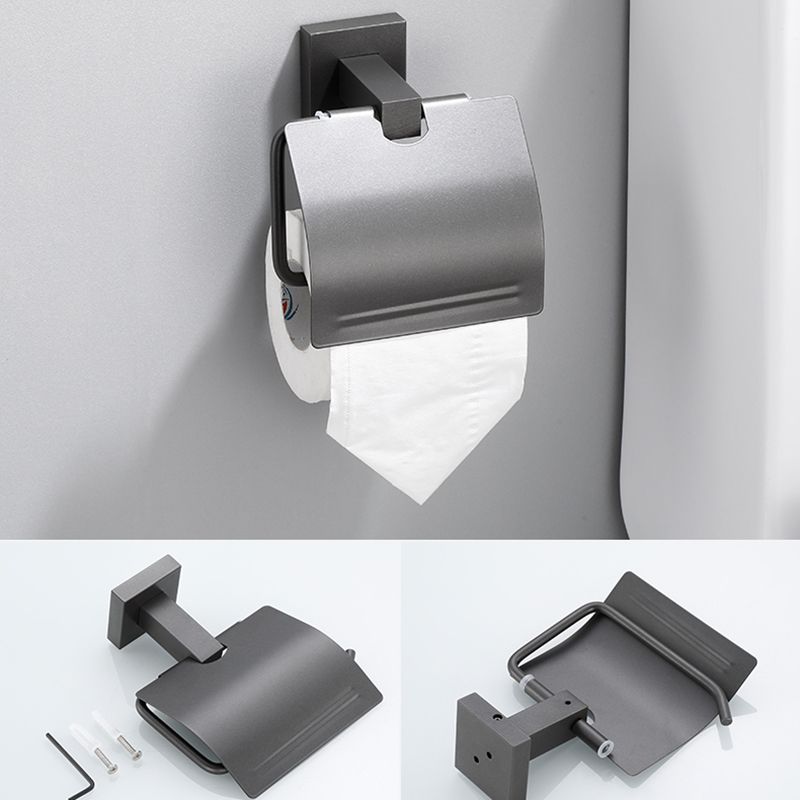 Skorter | Contemporary bathroom accessories single piece or in a set made of gray metal