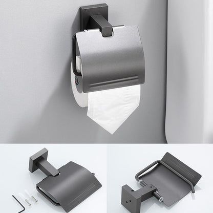 Skorter | Contemporary bathroom accessories single piece or in a set made of gray metal
