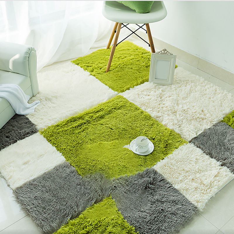 Skorter | Bedroom Carpet Tiles Solid Color Square Shag Stain Resistant Carpet Tiles