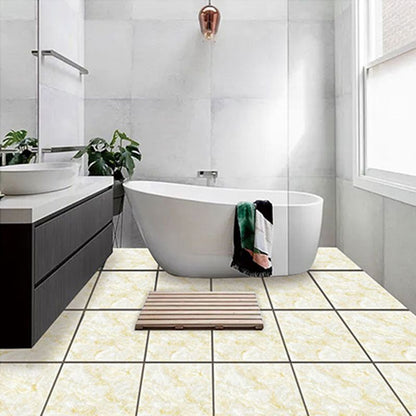 Skorter | Modern PVC Peel and Stick Tile Floor Marble Look Mold Resistant Vinyl Tiles