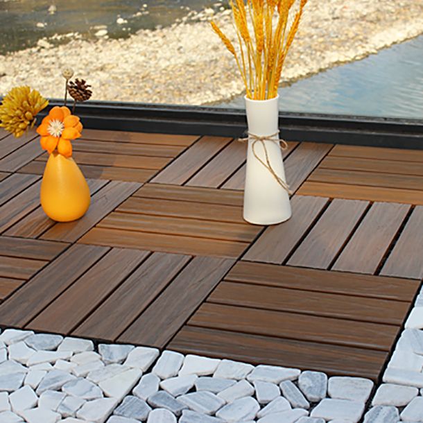 Skorter | Deck Plank drilled hardwood tiles exterior flooring