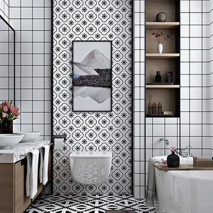 Skorter | Contemporary Wallpaper Single Panel Bathroom Wallpaper with Rectangular Shape