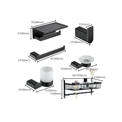 Skorter | Contemporary bathroom accessory single piece or in set made of black metal