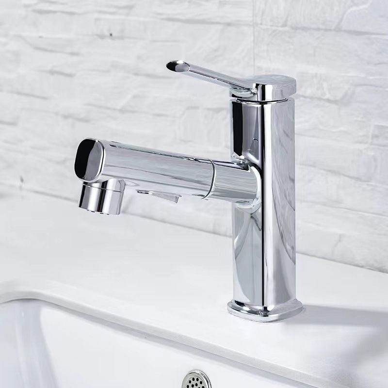 Skorter | Contemporary Vessel-Faucet Pull-out Centerset Faucet with Swiveling Spout