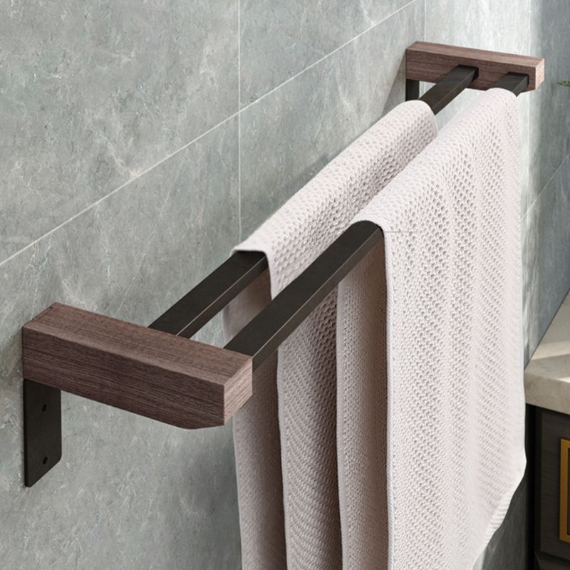 Skorter | 7-piece bathroom accessory set metal bath set with wood accents