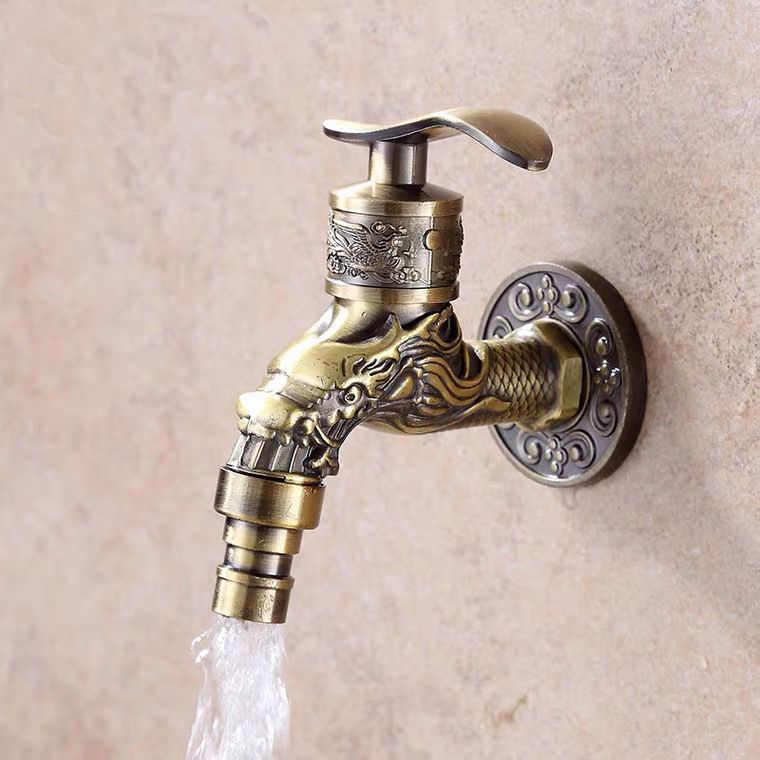 Skorter | Vintage Classic Basin Mixer Zinc Single Lever Dragon Engraving Wall Mounted Tap