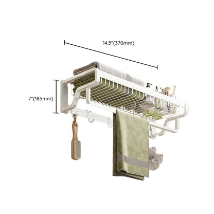 Skorter | Contemporary bathroom accessory set made of matte stainless steel-aluminum with bathrobe hook/bath shelf