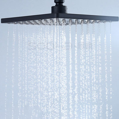 Skorter | Black Square Fixed Shower Head Modern Style Wall Mounted Shower Head