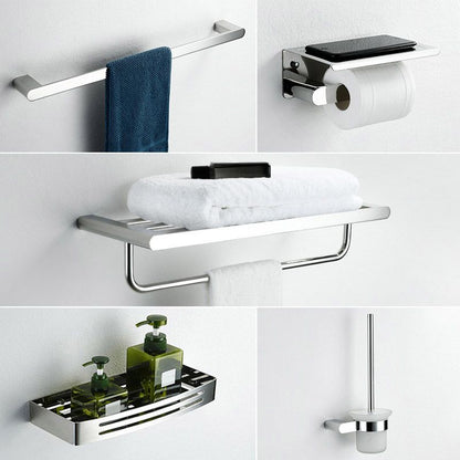 Skorter | Contemporary bathroom accessories single item or in set in silver