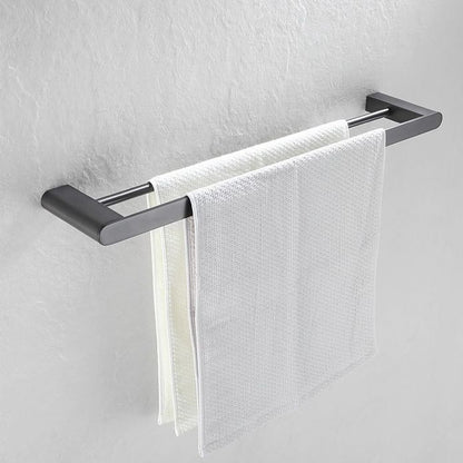 Skorter | 5-piece modern bathroom accessory set made of stainless steel with towel bar/robe hooks/paper holder