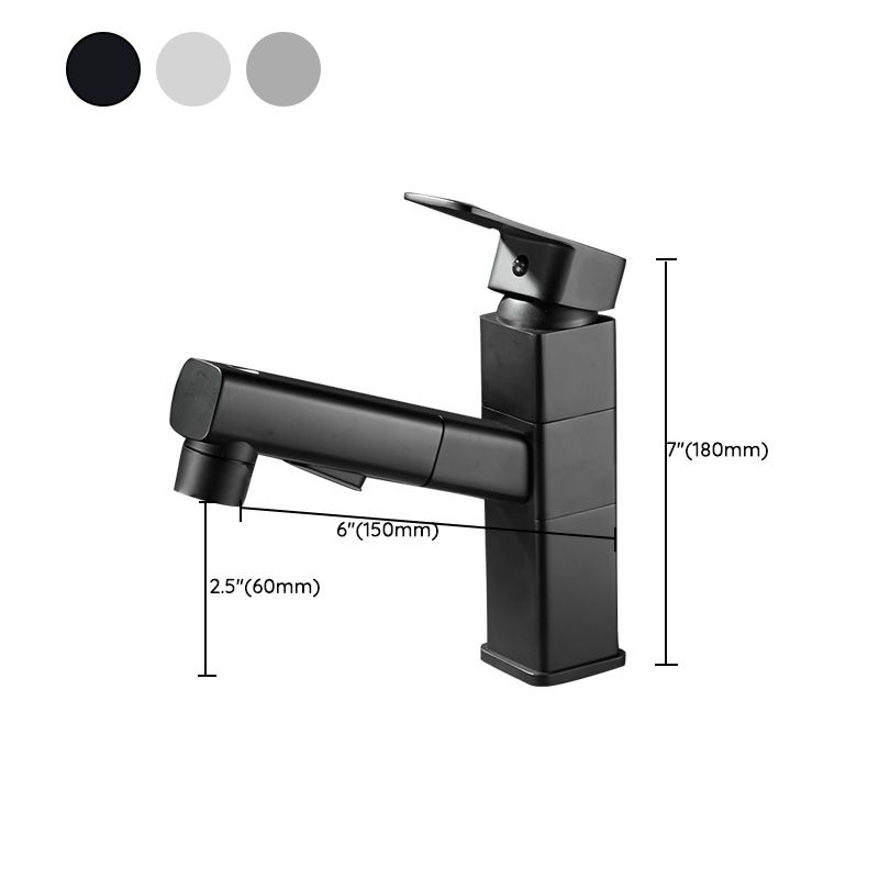 Skorter | Bathroom faucet with pull-out lever handle single-hole sink faucet